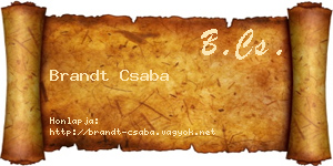 Brandt Csaba névjegykártya